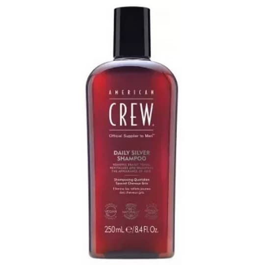 American Crew Daily Silver Shampoing Quotidien Violet Sublimateur pour Cheveux Gris et Blonds pour Homme 250 ml